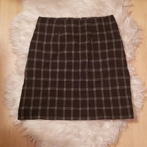 J Jill Plaid Black and White Plaid Pencil Skirt